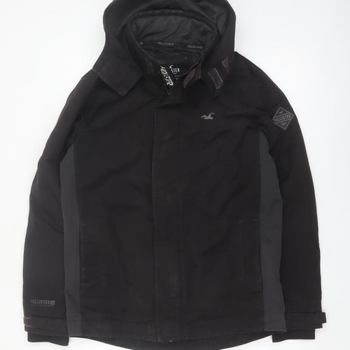 Hollister Men’s Black Mid-Length Waterproof Parka Jacket S