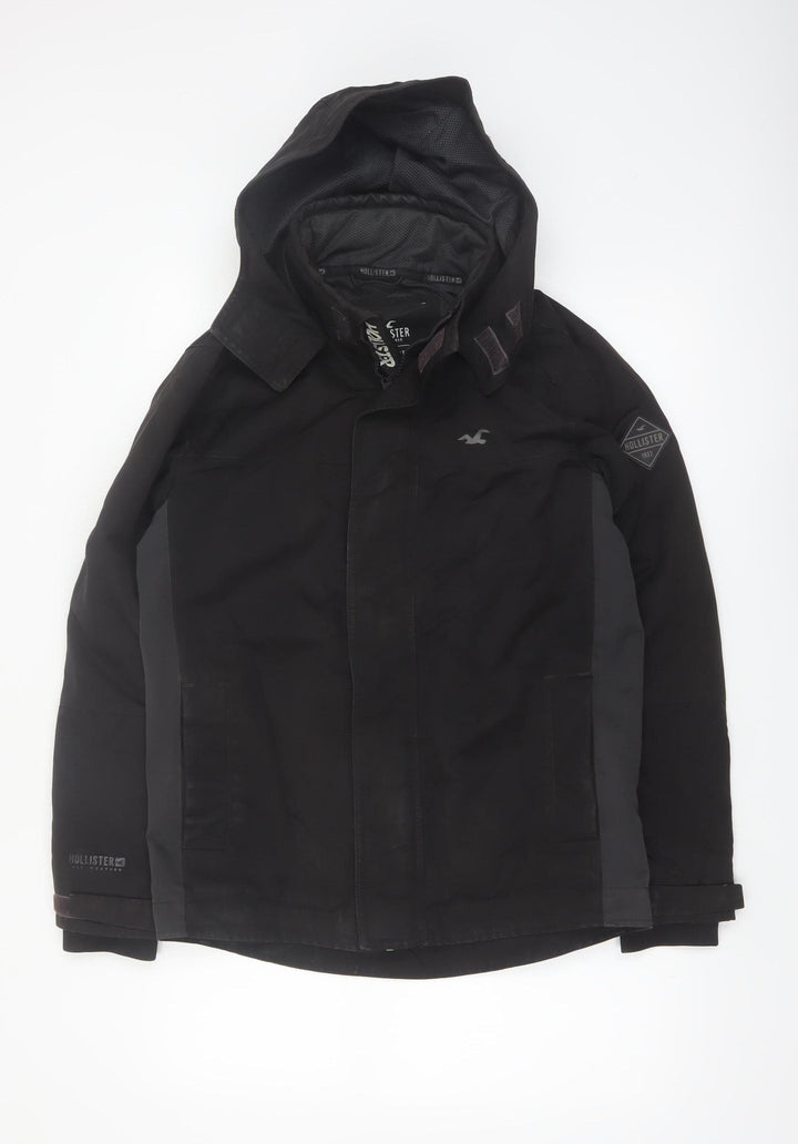 Hollister Men’s Black Mid-Length Waterproof Parka Jacket S