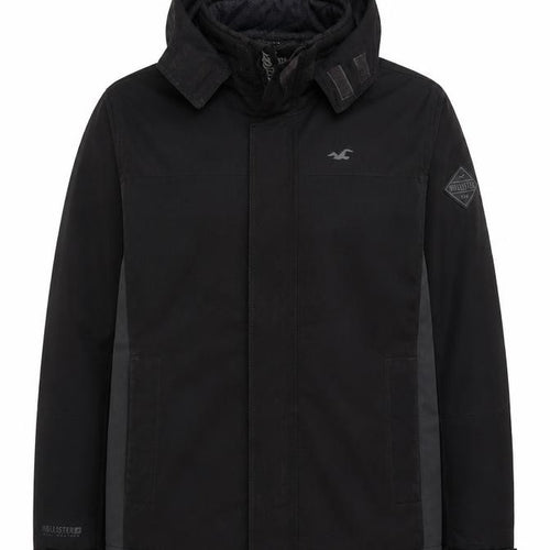 Hollister Men’s Black Mid-Length Waterproof Parka Jacket S