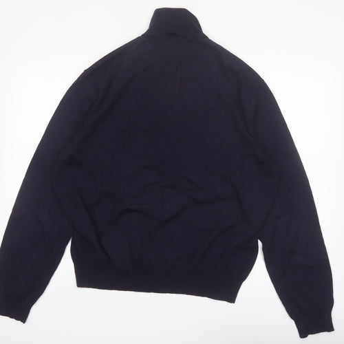 Ralph Lauren Men's Blue Roll Neck Merino Wool Jumper 2XL