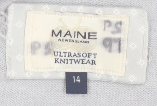 Maine New England Women’s Grey Size 14 Open Knit Cardigan