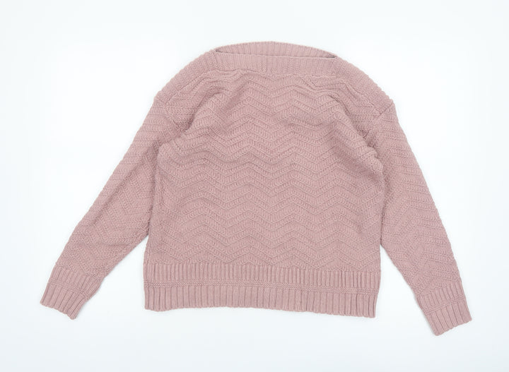 FatFace Women’s Pink Cotton Cable-Knit Jumper UK 12