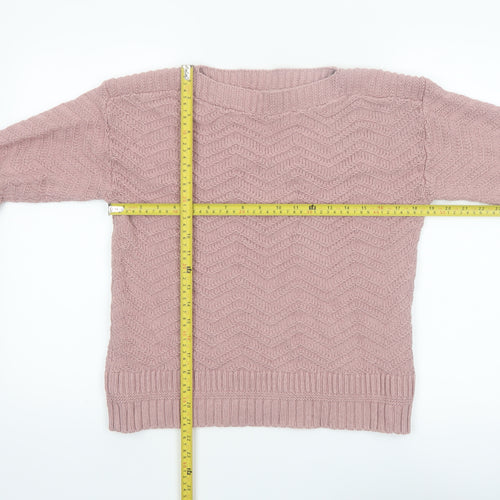 FatFace Women’s Pink Cotton Cable-Knit Jumper UK 12