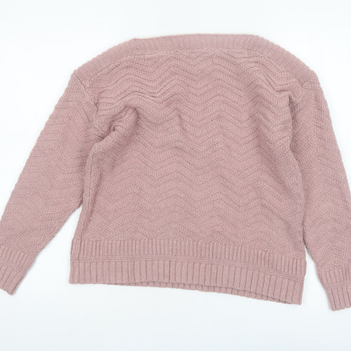 FatFace Women’s Pink Cotton Cable-Knit Jumper UK 12