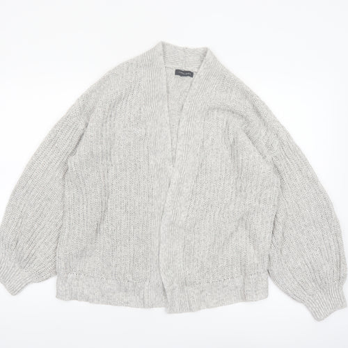 New Look Women’s Grey Chunky Knit Long Sleeve Cardigan Size M