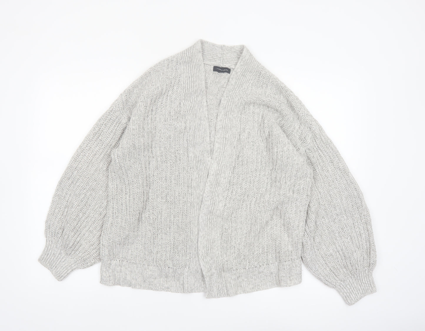 New Look Women’s Grey Chunky Knit Long Sleeve Cardigan Size M