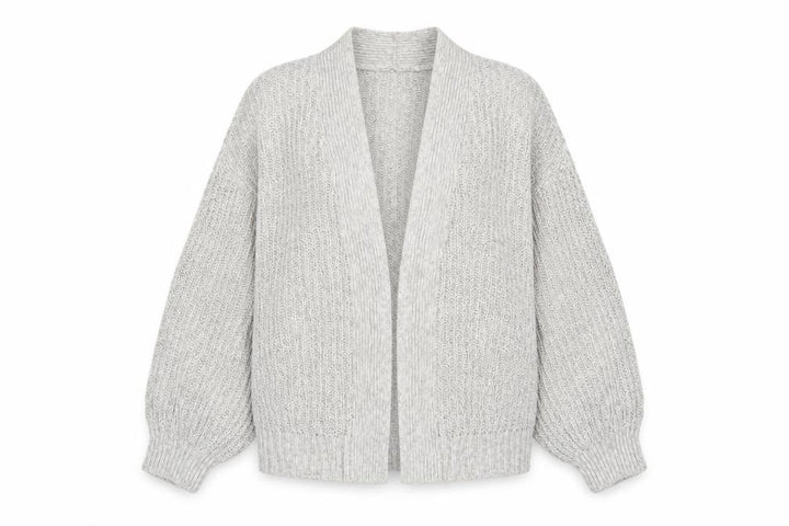 New Look Women’s Grey Chunky Knit Long Sleeve Cardigan Size M