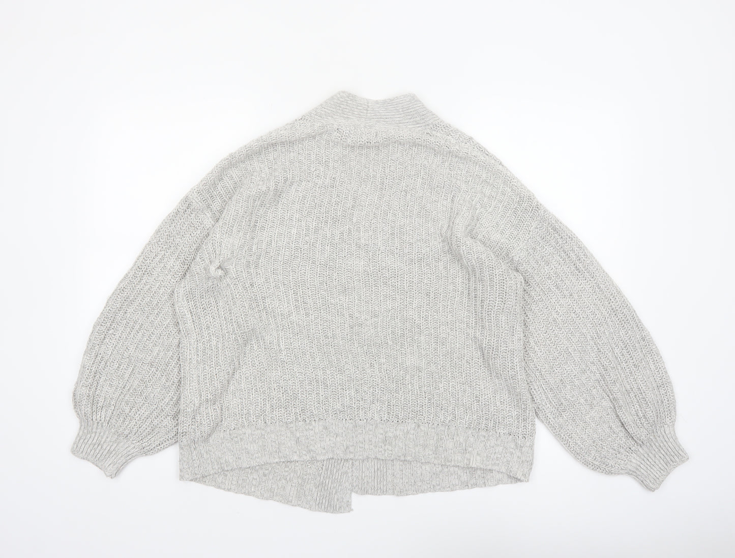 New Look Women’s Grey Chunky Knit Long Sleeve Cardigan Size M