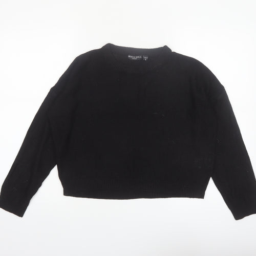 Brave Soul Women's Black Size 10 Crew Neck Long Sleeve Jumper