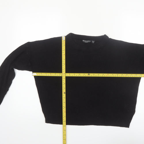 Brave Soul Women's Black Size 10 Crew Neck Long Sleeve Jumper