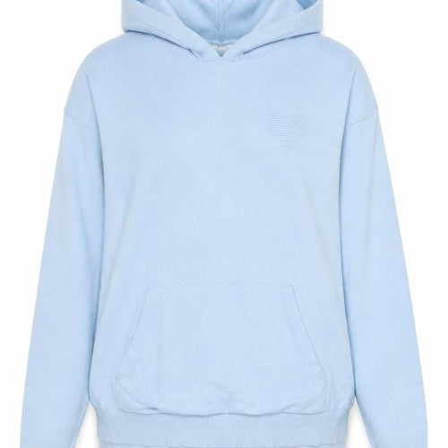 Amara Reya Women Light Blue Pullover Hoodie S-M Heart Back Detail