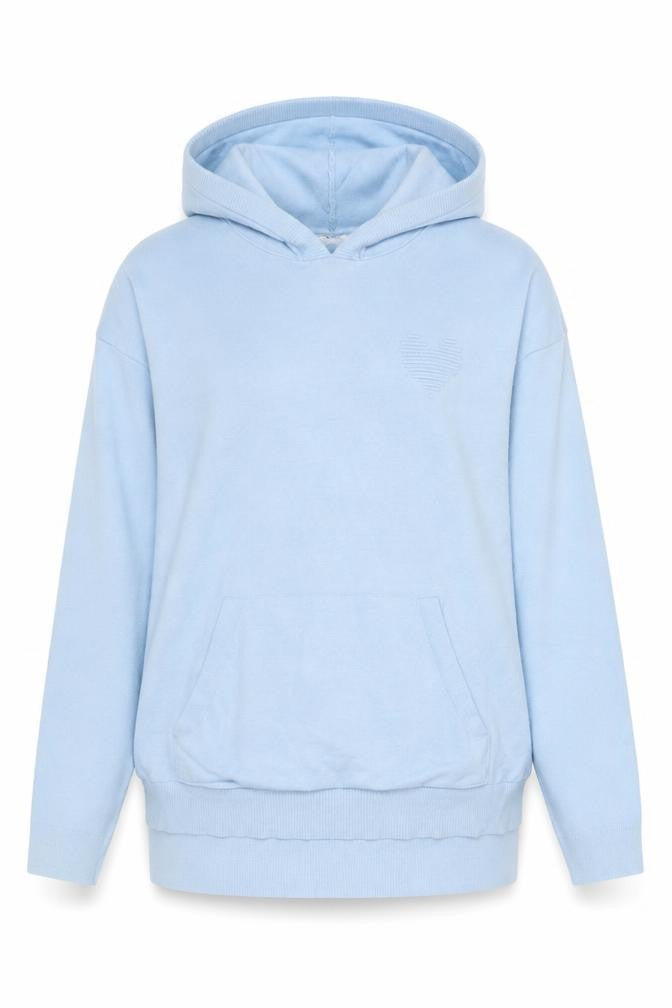 Amara Reya Women Light Blue Pullover Hoodie S-M Heart Back Detail