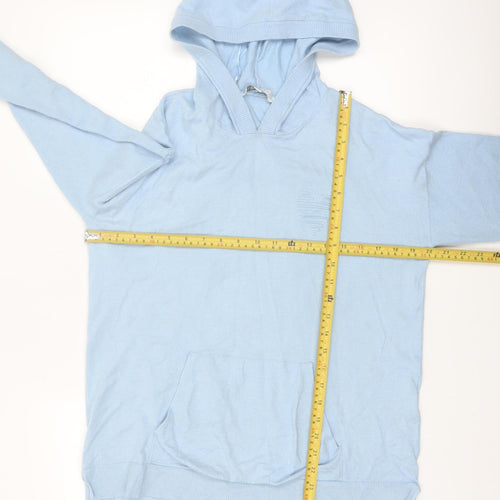 Amara Reya Women Light Blue Pullover Hoodie S-M Heart Back Detail