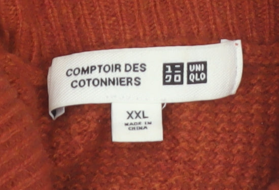 UNIQLO Comptoir des Cotonniers Women Brown Wool Roll Neck Jumper 2XL