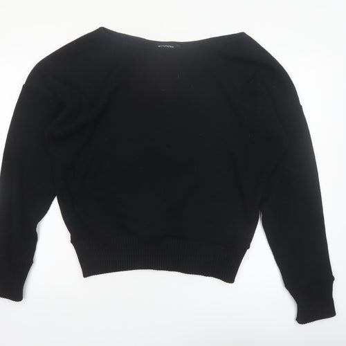 PrettyLittleThing Women Black L Knit Long Sleeve Boat Neck Jumper
