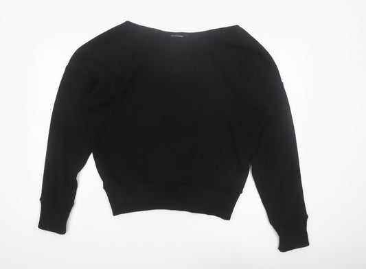 PrettyLittleThing Women Black L Knit Long Sleeve Boat Neck Jumper