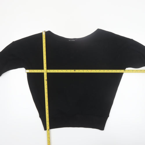PrettyLittleThing Women Black L Knit Long Sleeve Boat Neck Jumper