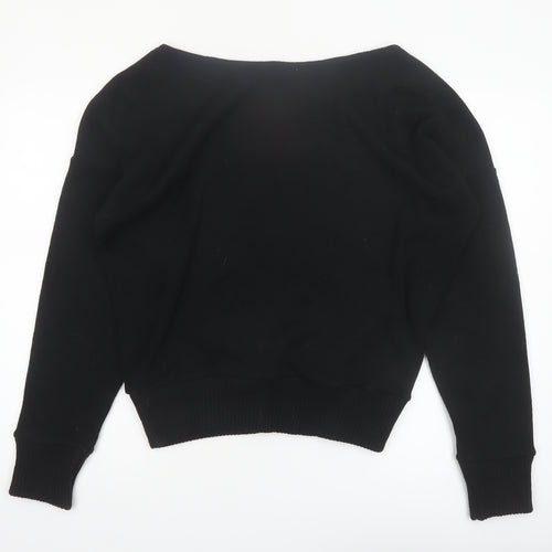 PrettyLittleThing Women Black L Knit Long Sleeve Boat Neck Jumper