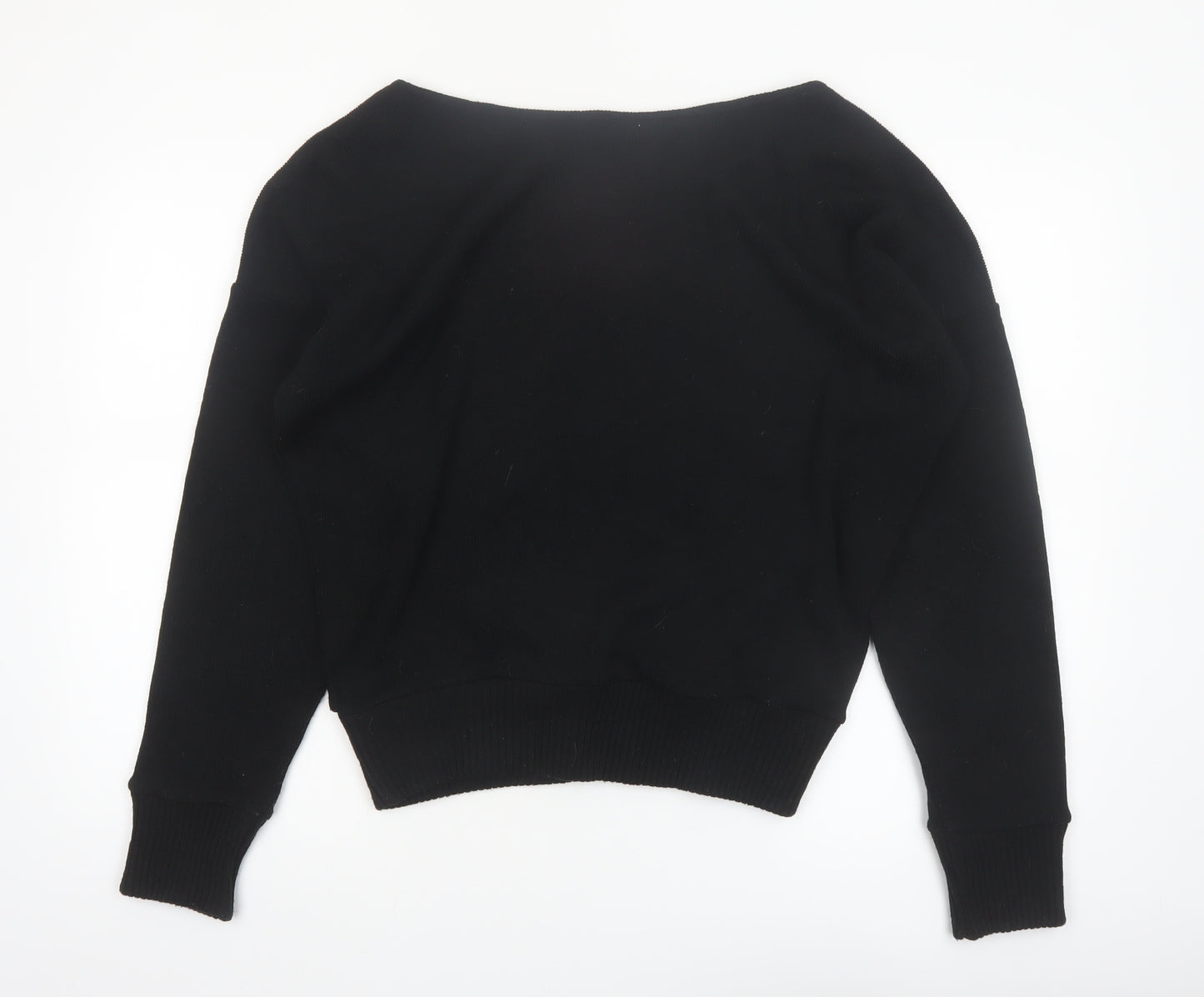 PrettyLittleThing Women Black L Knit Long Sleeve Boat Neck Jumper