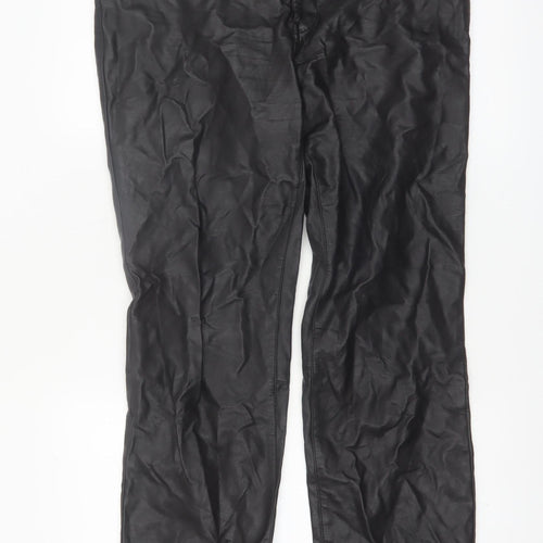 River Island Women’s Black Faux Leather Slim Trousers Size 14