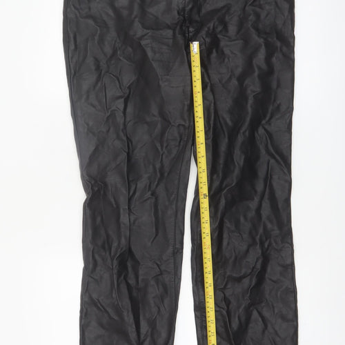 River Island Women’s Black Faux Leather Slim Trousers Size 14