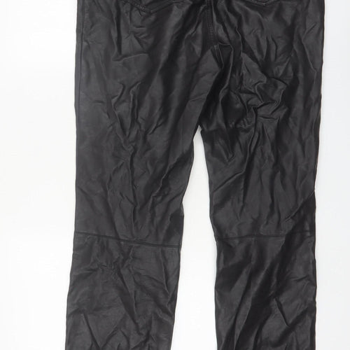 River Island Women’s Black Faux Leather Slim Trousers Size 14