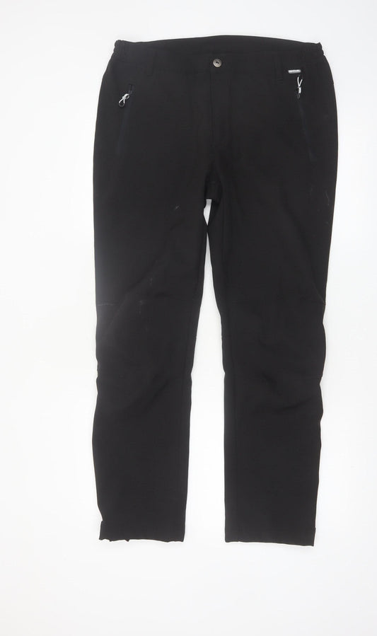 Regatta Men's Black Softshell Trousers Size L 34in Water Resistant
