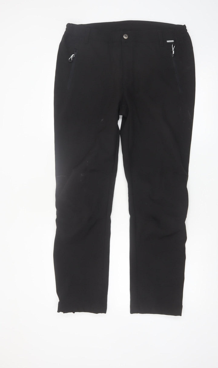 Regatta Men's Black Softshell Trousers Size L 34in Water Resistant
