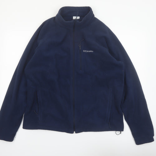 Columbia Men's Blue L Fleece Full Zip Jacket Outdoor Hiking