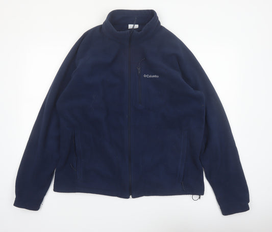 Columbia Men's Blue L Fleece Full Zip Jacket Outdoor Hiking