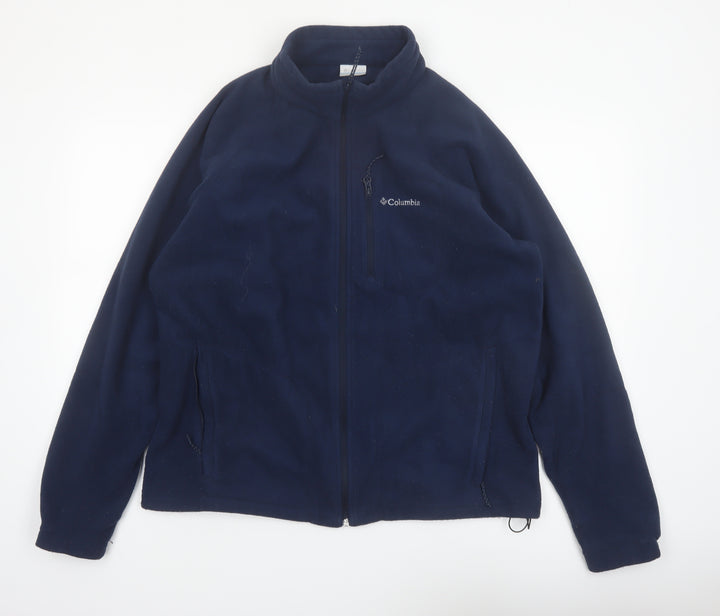 Columbia Men's Blue L Fleece Full Zip Jacket Outdoor Hiking