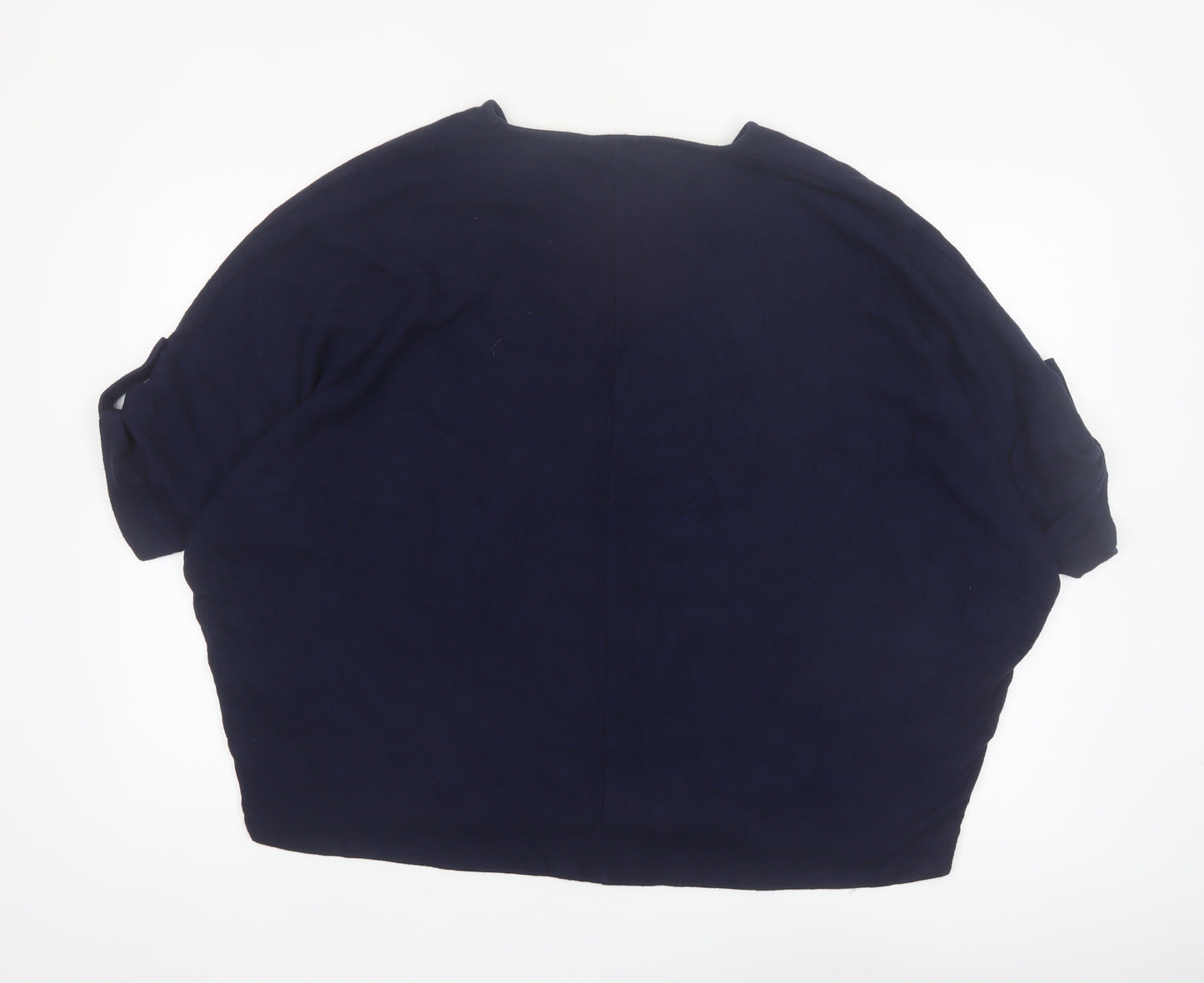 Apricot Women Blue V-Neck Relaxed Knit Pullover Jumper XL