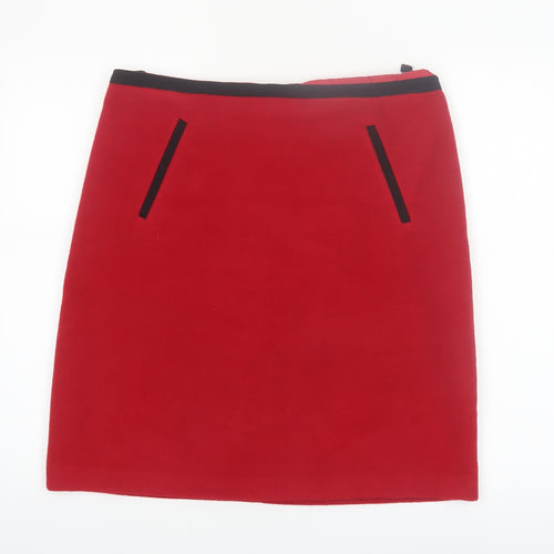 Marks and Spencer Women’s Red Pencil Skirt Size 14 Wool Blend
