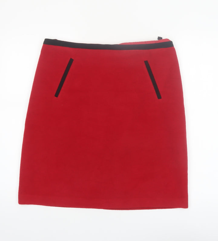 Marks and Spencer Women’s Red Pencil Skirt Size 14 Wool Blend