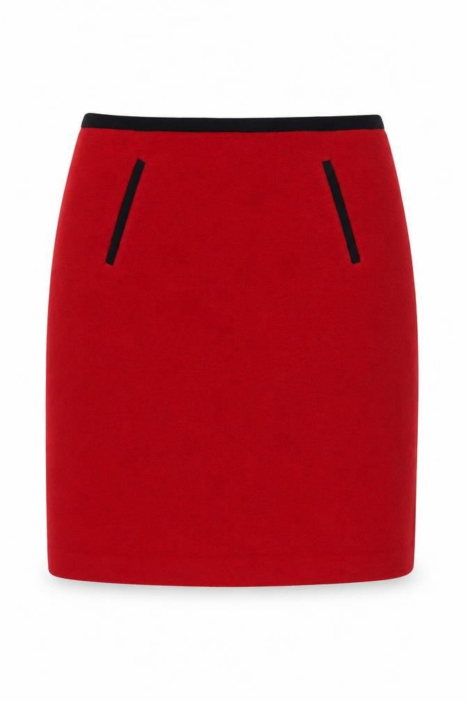 Marks and Spencer Women’s Red Pencil Skirt Size 14 Wool Blend