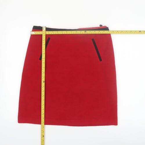 Marks and Spencer Women’s Red Pencil Skirt Size 14 Wool Blend