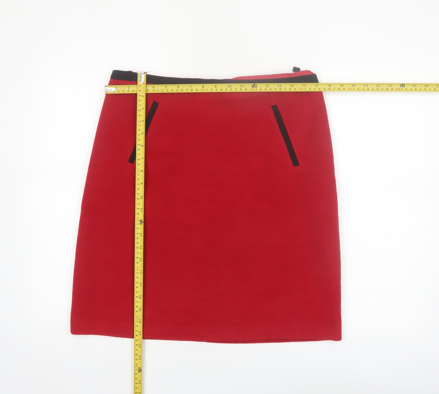 Marks and Spencer Women’s Red Pencil Skirt Size 14 Wool Blend
