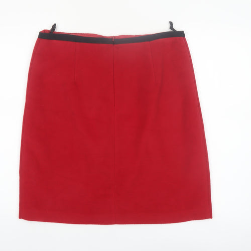 Marks and Spencer Women’s Red Pencil Skirt Size 14 Wool Blend