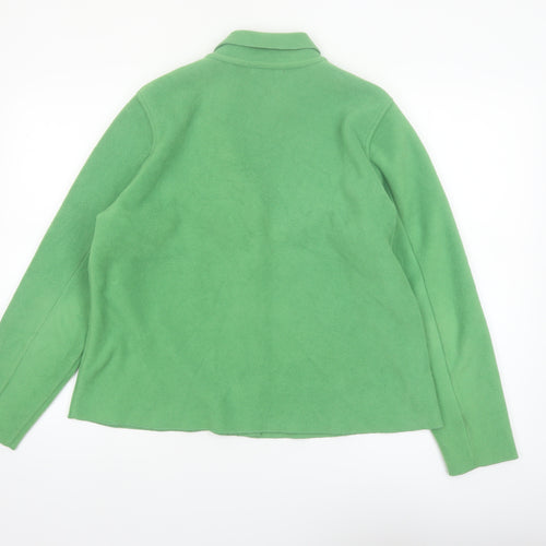Boden Women's Green Fleece Collared Button Cardigan Size 16