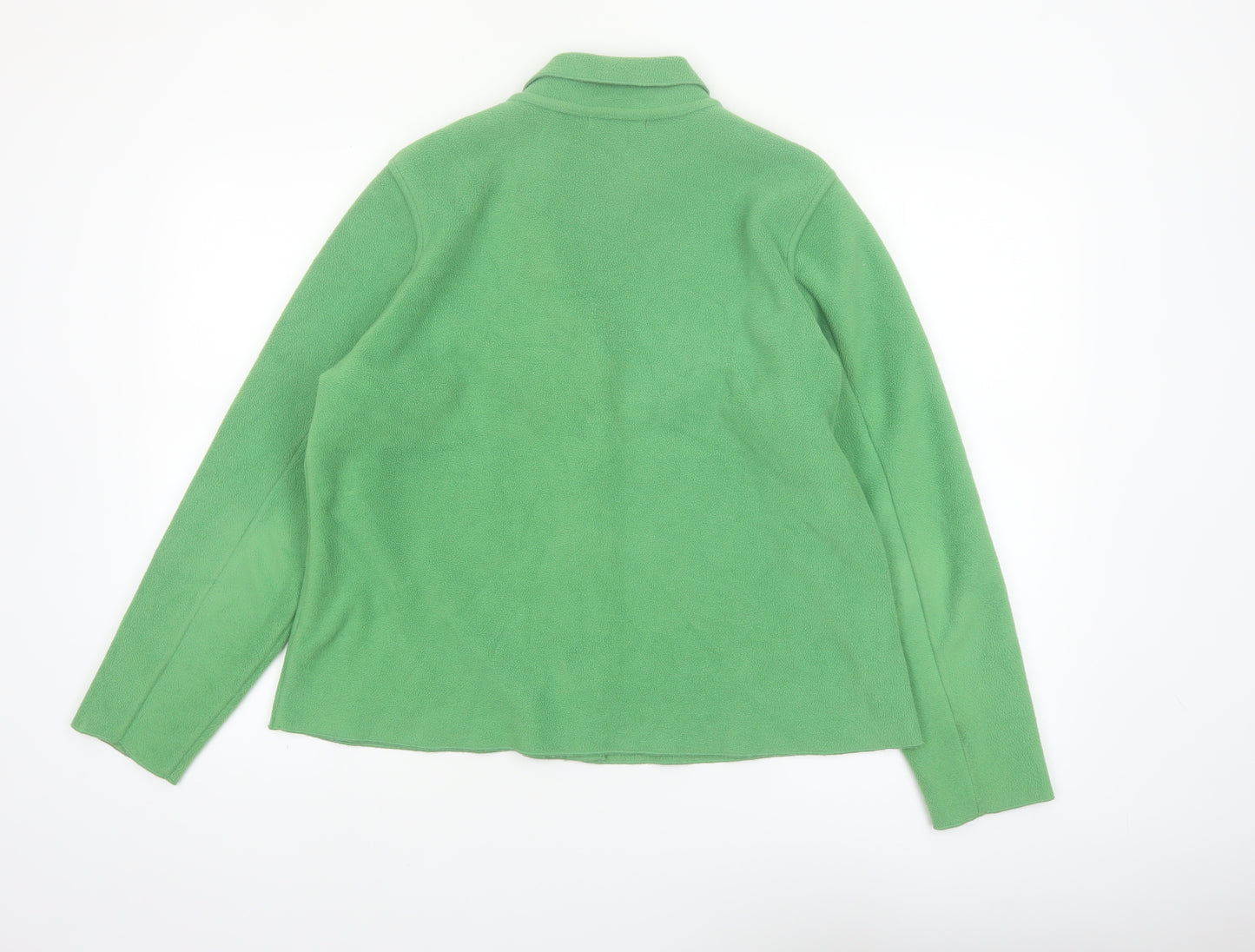 Boden Women's Green Fleece Collared Button Cardigan Size 16