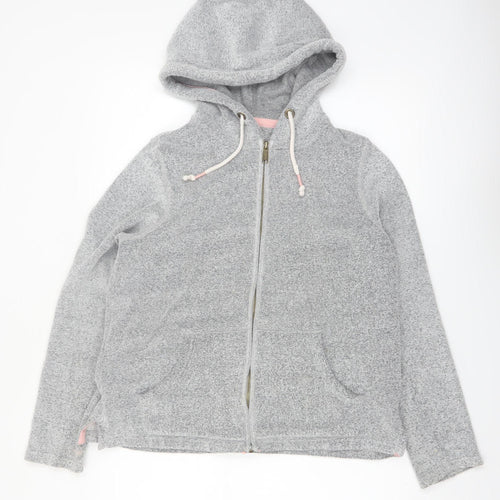 Fat Face Women's Grey Full Zip Hoodie UK 12 Cotton Blend Casual