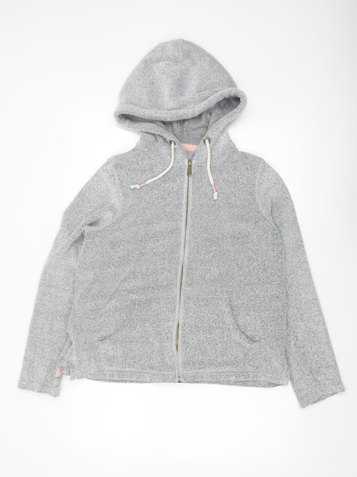 Fat Face Women's Grey Full Zip Hoodie UK 12 Cotton Blend Casual