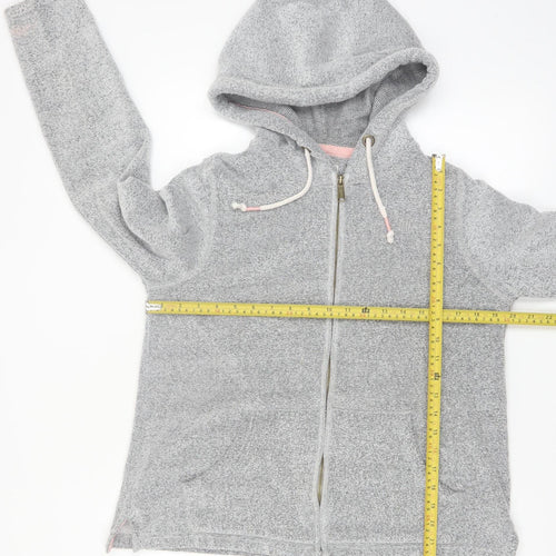 Fat Face Women's Grey Full Zip Hoodie UK 12 Cotton Blend Casual