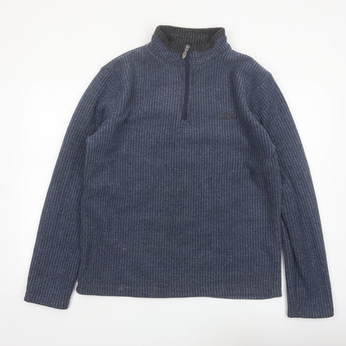 Weird Fish Mens Blue 1/4 Zip Mock Neck Pullover Sweatshirt Size M