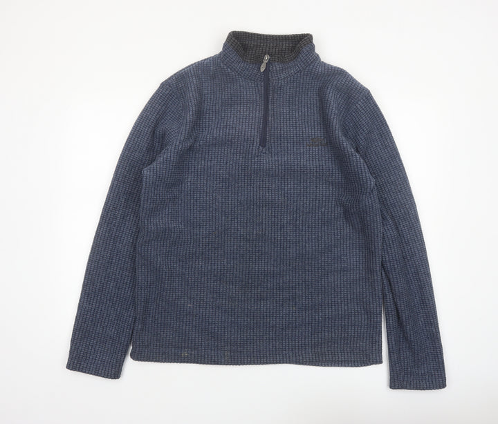 Weird Fish Mens Blue 1/4 Zip Mock Neck Pullover Sweatshirt Size M