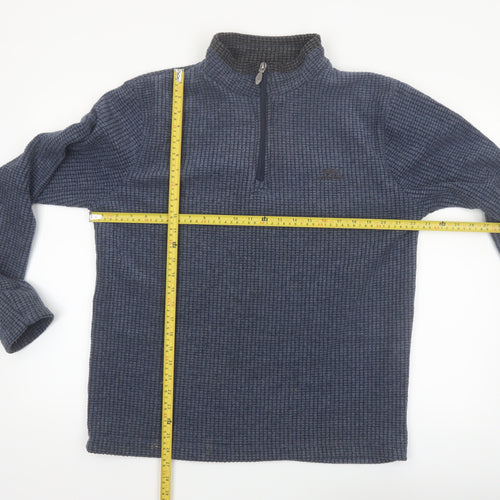 Weird Fish Mens Blue 1/4 Zip Mock Neck Pullover Sweatshirt Size M