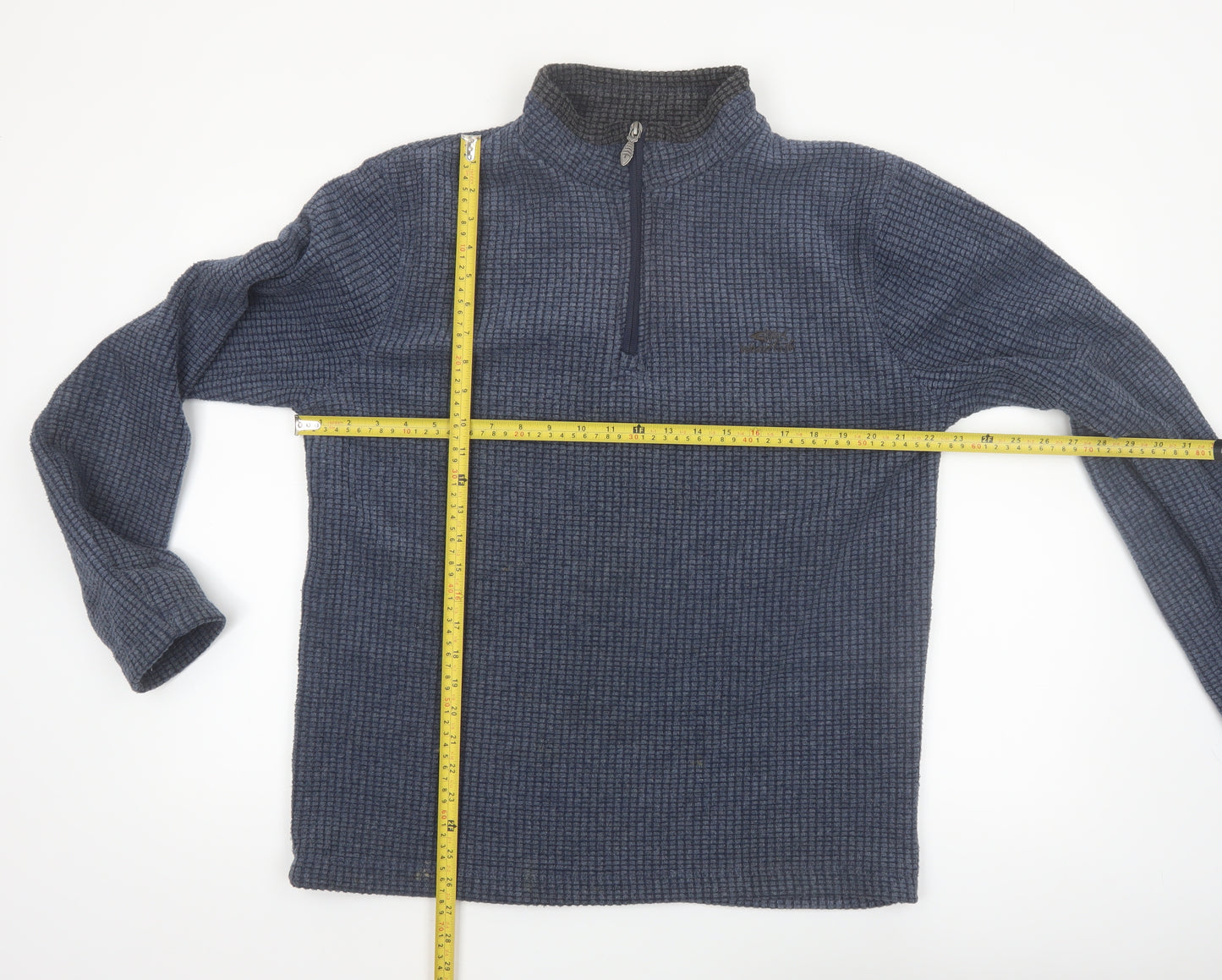 Weird Fish Mens Blue 1/4 Zip Mock Neck Pullover Sweatshirt Size M