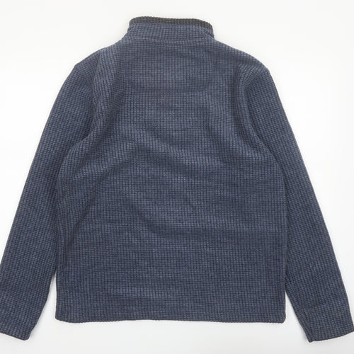 Weird Fish Mens Blue 1/4 Zip Mock Neck Pullover Sweatshirt Size M