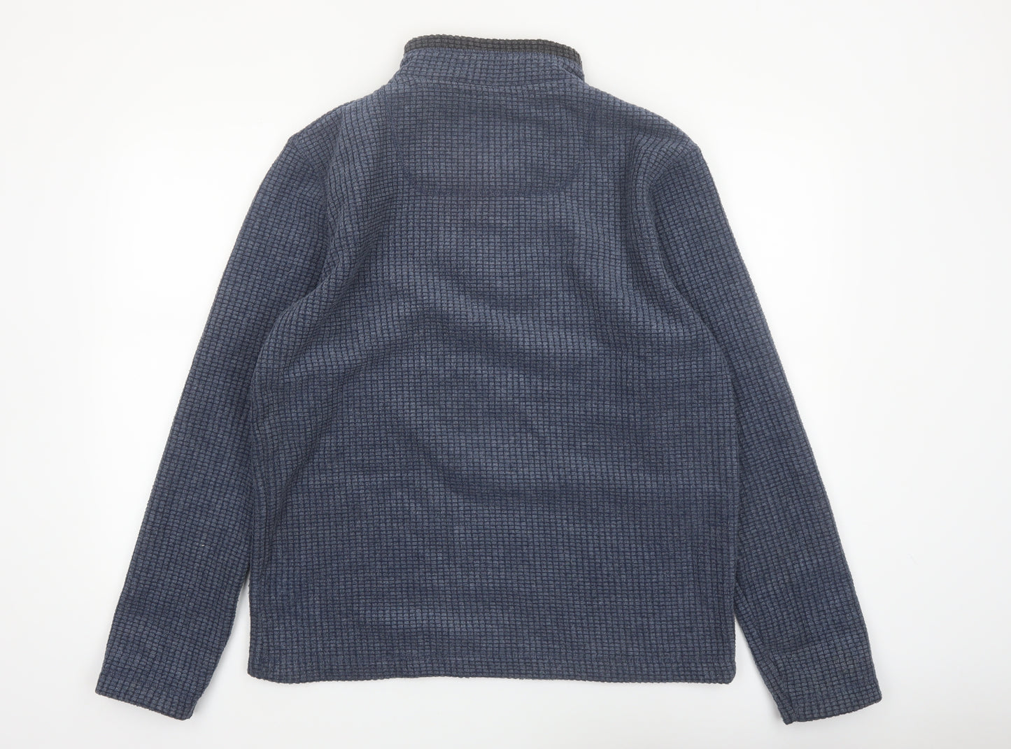 Weird Fish Mens Blue 1/4 Zip Mock Neck Pullover Sweatshirt Size M
