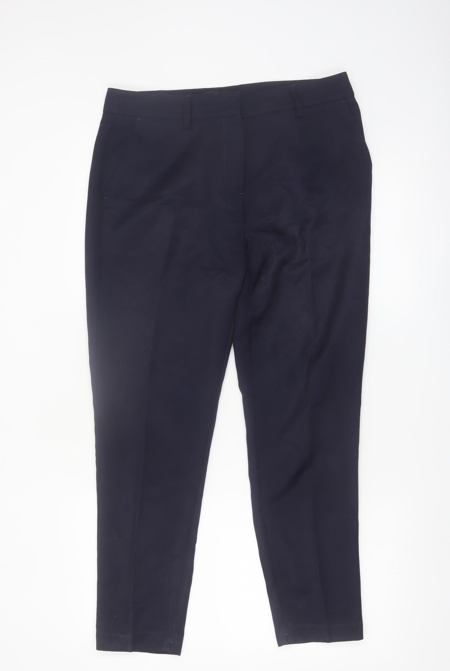 Next Womens Black Straight Leg Trousers Size 12 Regular